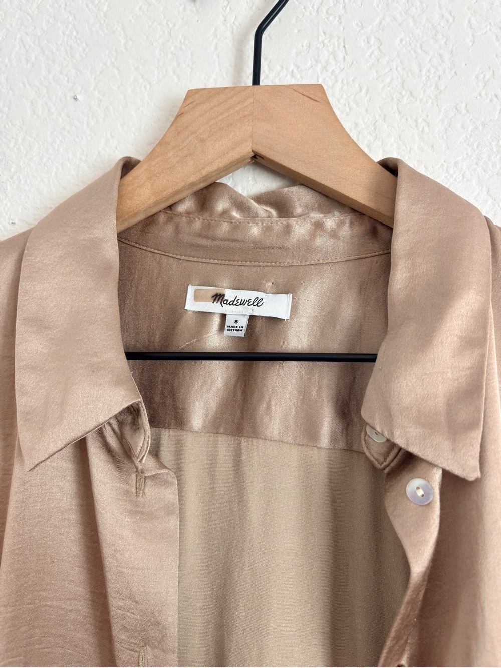 Madewell Darted Button Up Satin Top - Picture 6 of 10